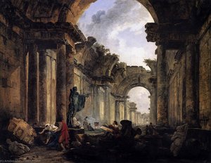 Zničený Výhľad Grande Galerie V Louvri V Troskách — Hubert Robert