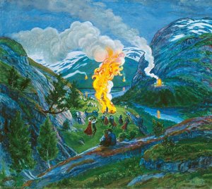 Midsummer Night Bonfire — Nikolai Astrup