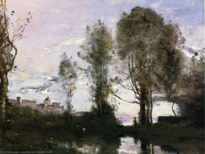 Sponda Di Un Lago (conosciuto Anche Come Ricordo D'italia) — Jean-baptiste-camille Corot
