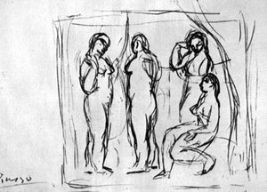 Studie K „holkám Z Avignon“ — Pablo Picasso