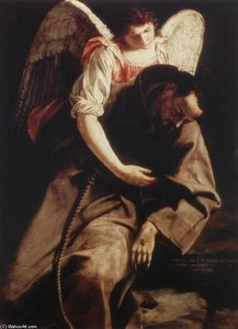 St Francis And The Angel — Orazio Gentileschi