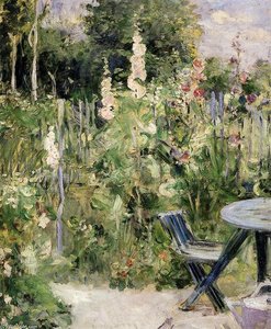 Roses Tremieres (hollyhocks) — Berthe Morisot