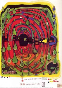 680a Sad Not So Sad Is Rainshine - From Rainday On A Rainy Day — Friedensreich Hundertwasser