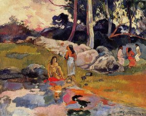 Vrouw Aan De Oever Van De Rivier — Paul Gauguin