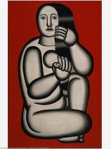 Akt Vor Rotem Hintergrund — Fernand Léger