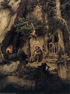 A Player With A Hermit — Moritz Von Schwind
