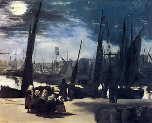Lua Sobre O Porto De Boulogne — Édouard Manet