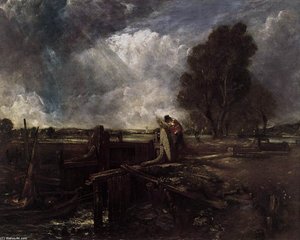 A Boat At The Sluice (sketch) — John Constable