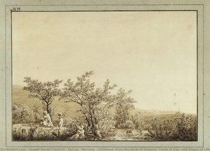 Kevät - Aamu - Lapsuus (vuodenaikojen, Päivänajojen Ja Elämänvaiheiden Syklistä, Vuodelta 1803) — Caspar David Friedrich