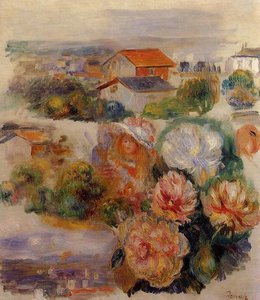 Kraľovský Zájazd S Kvetmi A Dievčaťom — Pierre-auguste Renoir