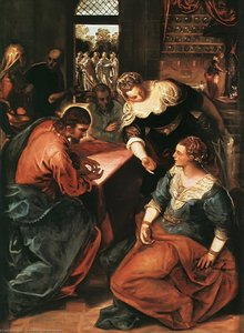 Cristo Nella Casa Di Marta E Maria — Jacopo Tintoretto