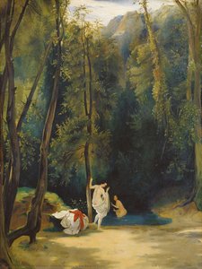 Woman Bathing In The Park Of Terni — Carl Blechen