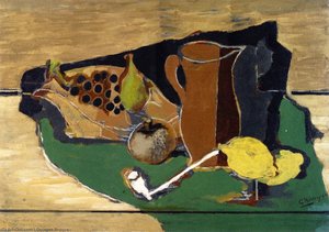 Fruit, Pitcher And Pipe — Georges Braque