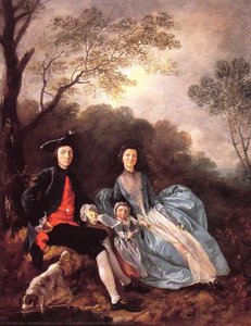 Porträt Des Künstlers Mit Seiner Frau Und Tochter — Thomas Gainsborough