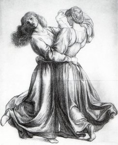 Lo Studio Del Prato Fiorito (gli Amanti Danzanti) — Dante Gabriel Rossetti
