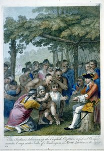 The Indians Delivering Up The English Captives To Colonel Bouquet Near His Camp At The Folks Of Muskingum, North America In November 1764 — Benjamin West