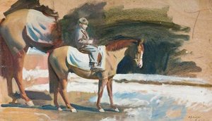 Studie Mladého Chlapce Na Koni — Alfred Munnings
