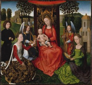 Jungfrau Maria Mit Heiligen Katharina Von Alexandria Und Barbara — Hans Memling