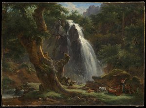 Waterfall At Mont-dore — Achille Etna Michallon