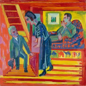 The Visit - Couple And Newcomer — Ernst Ludwig Kirchner