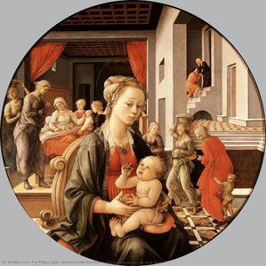 Madonna Col Bambino E Scene Della Vita Di Sant'anna — Filippo Lippi
