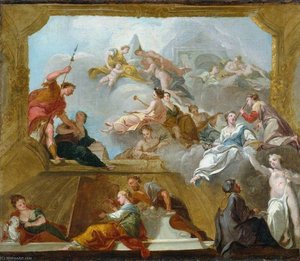 A Representation of the Liberal Arts Ceiling Design for the State Dining Room at Grimsthorpe Castle