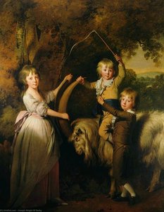 Tres Hijos De Richard Arkwright Con Una Cabra — Joseph Wright De Derby