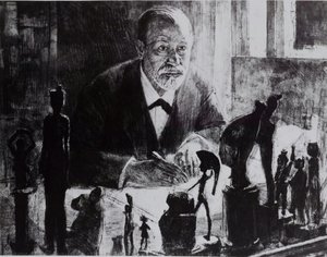 Portrait Of Sigmund Freud At His Desk By Max Pollak — Max Pollak (1886-1970)
