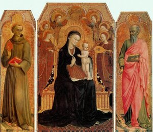 La Virgen Y El Niño Con Santos — Sassetta
