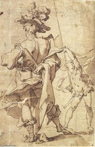 Guerriero E Portatore Dello Stendardo Giovane — Abraham Bloemaert