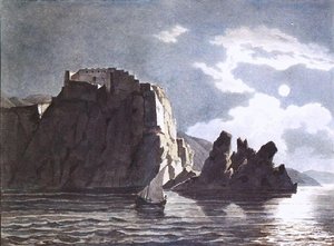 Scogliere E Luna Notturna — Karl Pavlovich Bryullov