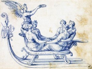 Skizze Für Einen Schlitten Mit Einer Allegorie Des Sieges — Giuseppe Arcimboldo