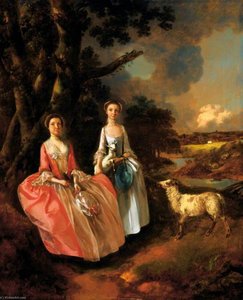 Mary Cobbold Anyaga És Lánya, Anne Egy Tájban — Gainsborough Thomas