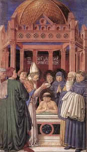 Baptism Of St Augustine (scene 11, East Wall) — Benozzo Gozzoli