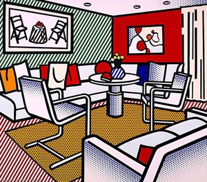 Interior With Red Wall — Roy Lichtenstein