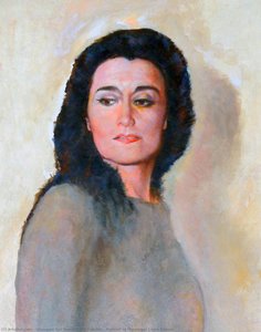 Portrait Of The Singer Leyla Gencer — Giuseppe Del Vecchio Del Vecchio