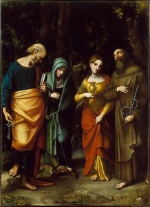 Santos Pedro, Marta, María Magdalena Y Leonardo — Antonio Allegri Da Correggio