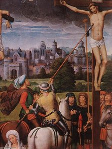 Crucifixión (detalle) — Hans Memling