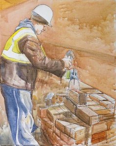 Cutting a Brick by Colin David Tidbury