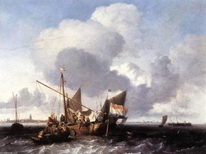 Lodě Na Zuiderzee Před Pevností Naarden — Ludolf Backhuysen I