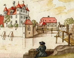 The Artist In Front Of Lichtenhof Manor — Johann Andreas Graff