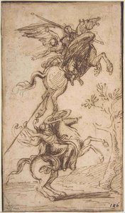 A Sorcerer Atlante Pinabello Lányának Elragadása — Poussin