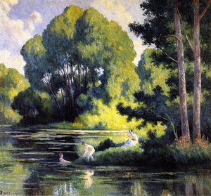 Swimming At Rolleboise — Maximilien Luce