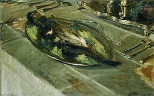 Still Life Fish On A Silver Plate — Jacques-émile Blanche