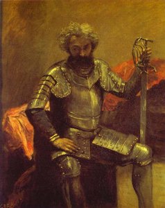 Man In Armor Or Seated Man At Arms — Jean-baptiste-camille Corot