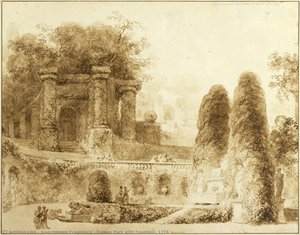 Parco Romano Con Fontana, 1774 — Jean-honoré Fragonard
