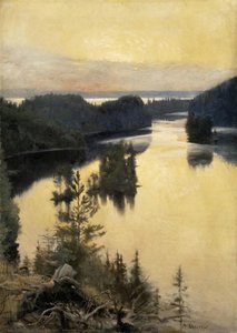 Kaukola Ridge At Sunset — Albert Edelfelt