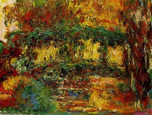 Клод Моне 89 X 116 Cm Kunsthaus Zürich Масло На Платно Уживајте У Мирној Лепоти Каиа Монета ‘јапански Мост’, Шема Која Сакупља Одразе Заката И Мирне Сцене Из Баште. Купите Диван Репродуковани Комад Данас! Моне, Јапански Мост, Импресионизам, Пејзажно — Клод Моне