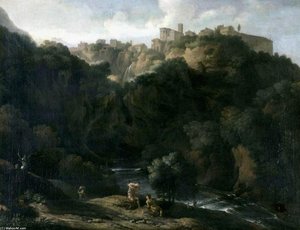A View Of Tivoli, With The Teverone Flowing Beneath — Gaspard Dughet