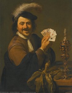 A Card Player Showing His Hand — Theodoor Rombouts